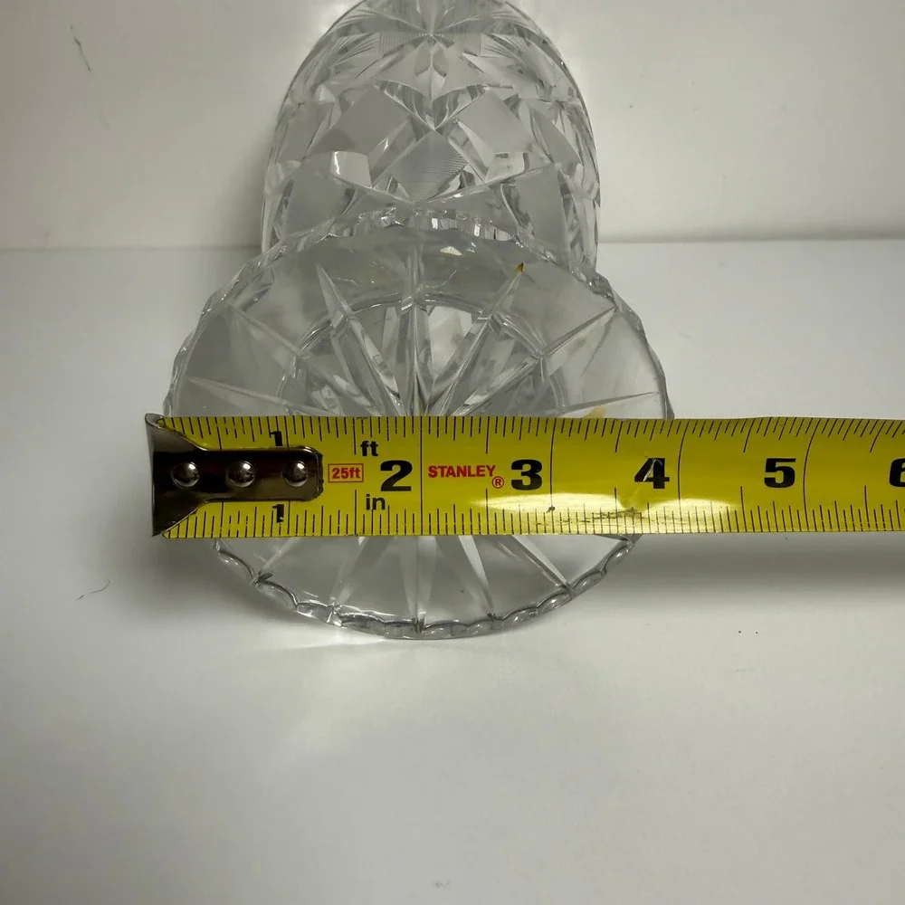 Cut Crystal‎ Vase Pedestal 10.5in Clear Pinwheel Starburst Vintage Decor